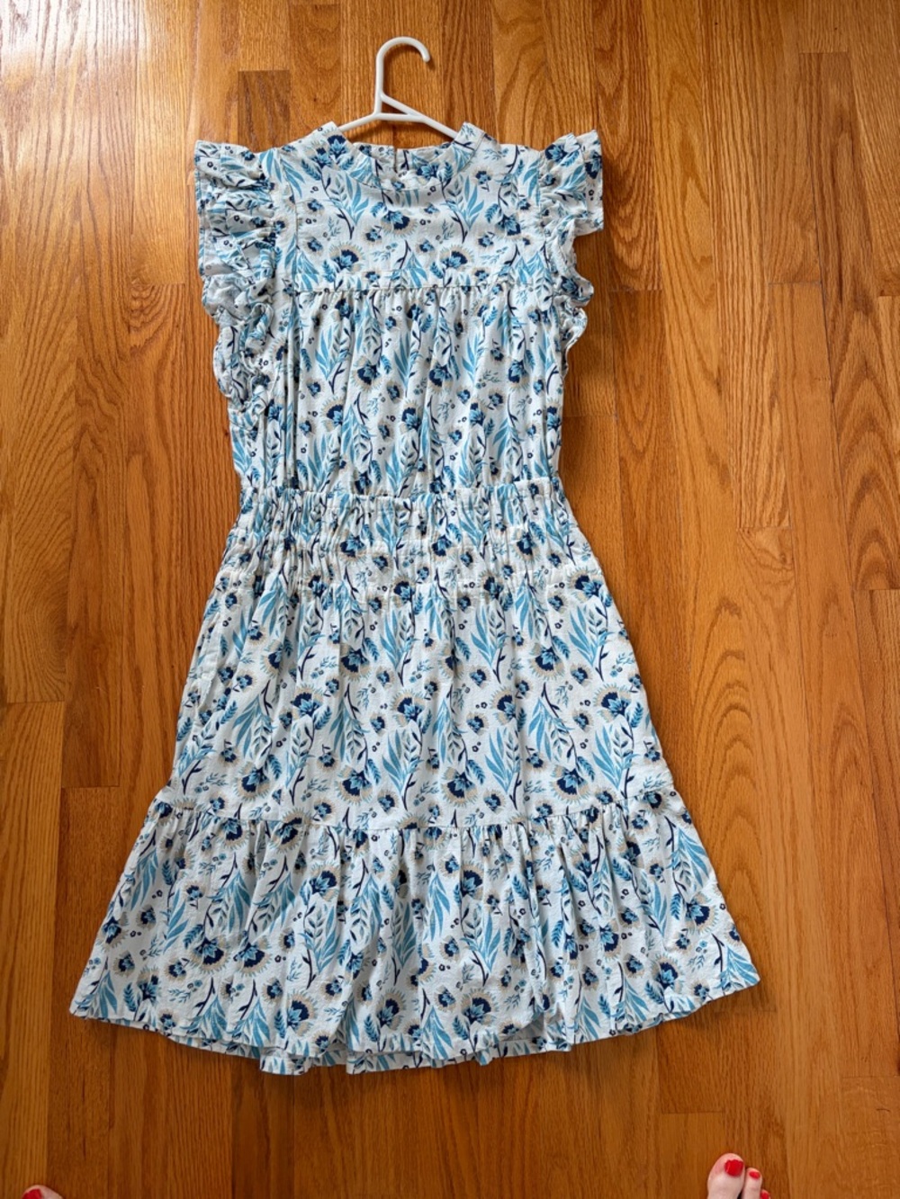 Universal Thread Floral Mini Dress - Blue and White